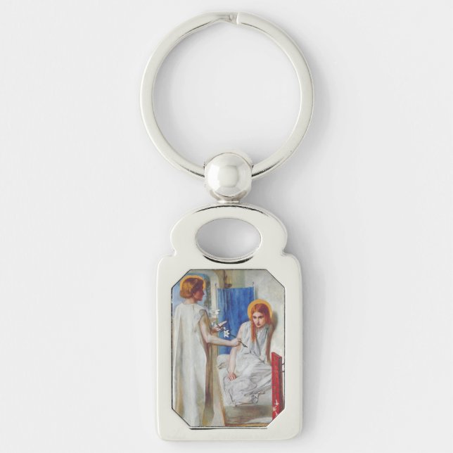 Porte-clés L'Annonciation par Dante Gabriel Rossetti (Devant)