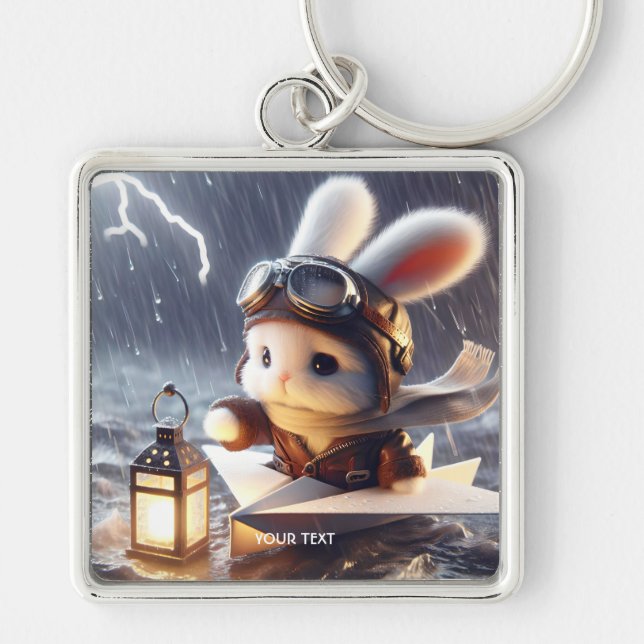 Porte-clés Lanterne à lapin mignon Imaginaire (Devant)