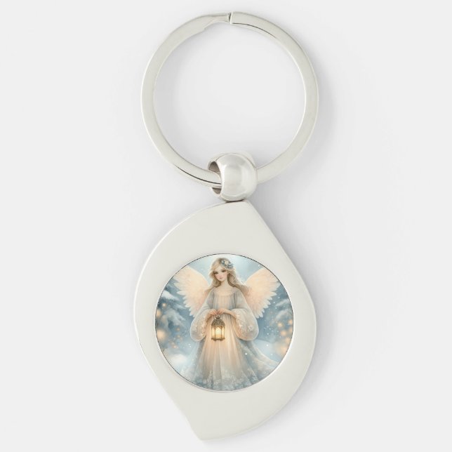 Porte-clés Lanterne céleste d'ange d'hiver de grâce (Devant)