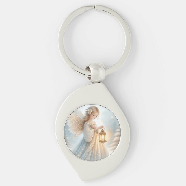 Porte-clés Lanterne d'ange céleste d'hiver de réconfort (Devant)