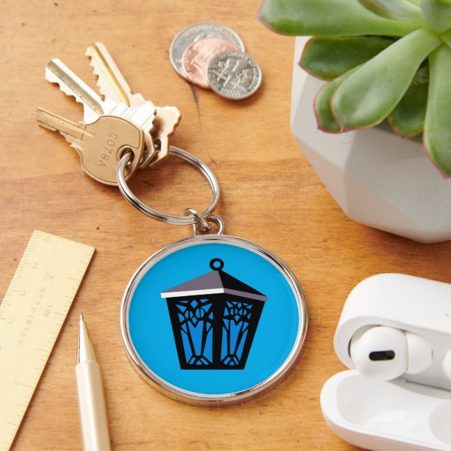 Porte-clés Lanterne de Hibou Bleu Clair (Bureau)