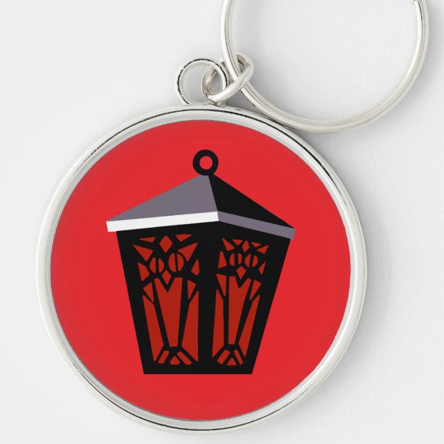 Porte-clés Lanterne Hibou Rouge (Devant)