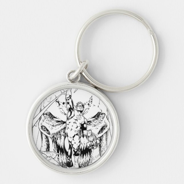 Porte-clés Lanterne verte avec flux de lumière (Devant)