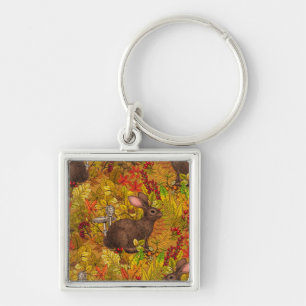 Porte-clés Lapin d'automne sur ocre