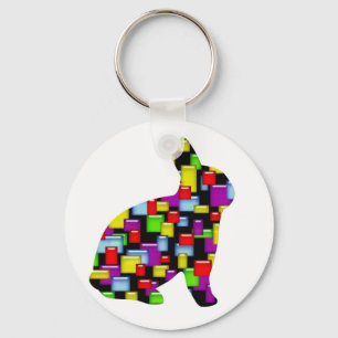 Porte-clés lapin de lapin de mosaïque