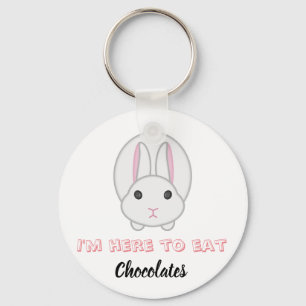 Porte-clés Lapin de Pâques attendant de manger des chocolats