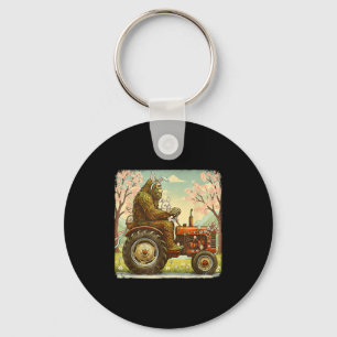 Porte-clés lapin de Pâques bigfoot tracteur drôle printemps