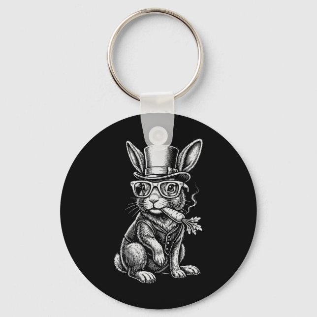 Porte-clés Lapin de Pâques Carotte Comme Un Cigarette Drôle d (Recto)