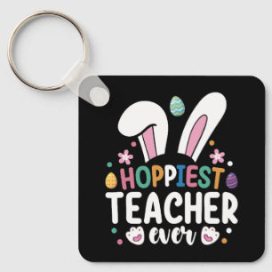 Porte-clés Lapin de Pâques d'école du professeur le plus heur