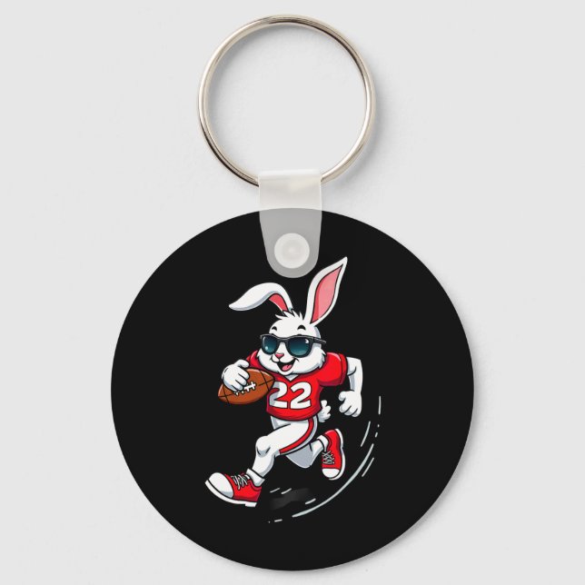 Porte-clés Lapin de Pâques jouant au footll  (Recto)