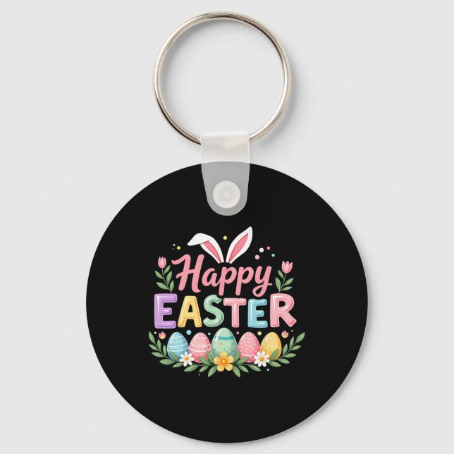 Porte-clés Lapin de Pâques Joyeuses Printemps Œuf de Pâques F (Recto)