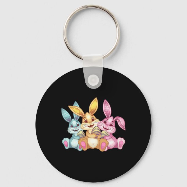 Porte-clés Lapin de Pâques Joyeux Funny Easter Day  (Recto)