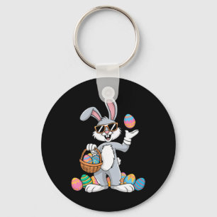 Porte-clés Lapin De Pâques Lapin Dabbing Portant Des Oeufs Co