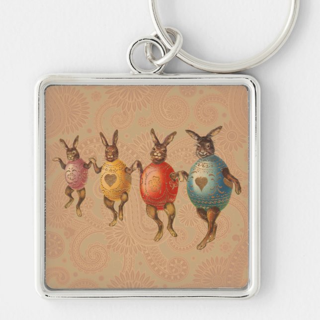 Porte-clés Lapin de Pâques Œufs Dansants (Devant)