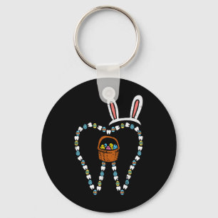 Porte-clés Lapin de Pâques Oreilles de Bunny Dents Mignonnes
