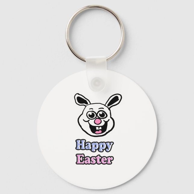 Porte-clés Lapin de Pâques Rétro Joyeux  (Recto)