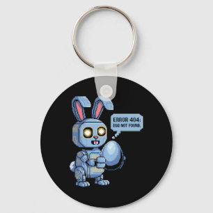 Porte-clés Lapin de Pâques Robotique Drôle Erreur 404 Œuf Non