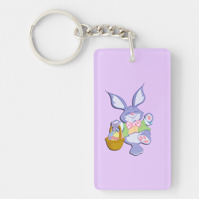 Porte-clés Lapin de Pâques Violet Dansant Lavande (Devant)