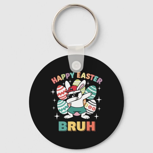 Porte-clés Lapin drôle de Dab Joyeuses Pâques Bruh Pour Garço (Recto)