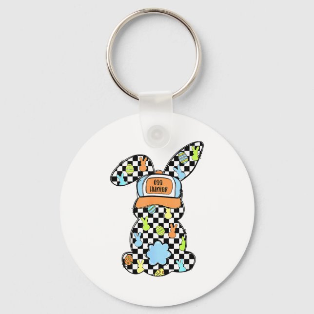 Porte-clés Lapin drôle oeufs de Pâques Joyeuses Couples à car (Recto)