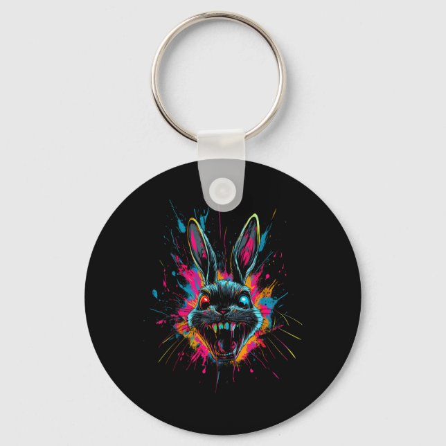 Porte-clés Lapin effrayant Halloween Horreur Pâques Jour Lapi (Recto)