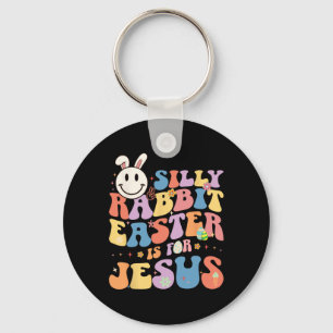 Porte-clés Lapin idiot Pâques est pour Jésus Mignon lapin Chr