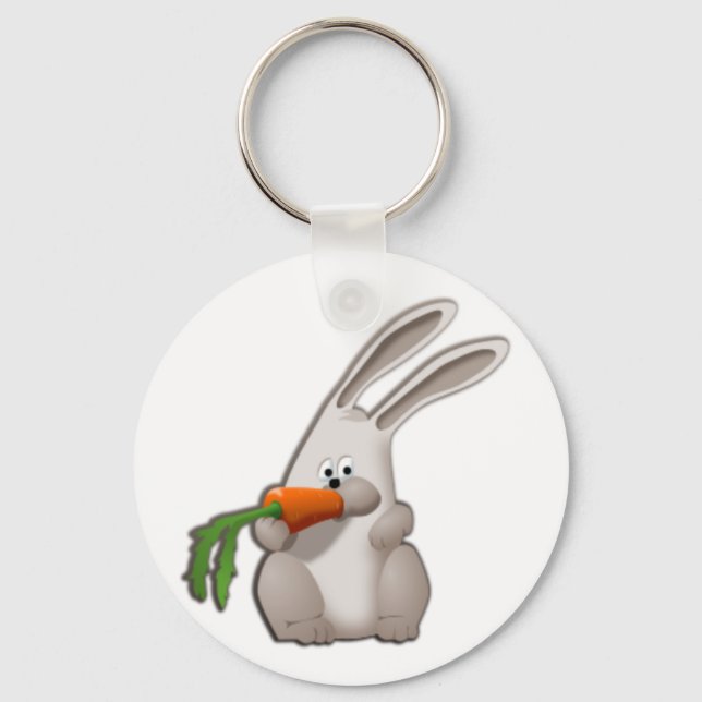 Porte-clés Lapin Mangeant Une Carotte (Recto)