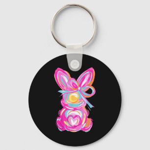 Porte-clés Lapin Mignon Rose Coloré Drôle Pâques W