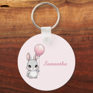Porte-clés lapin, nom personnalisé, fille, garçon