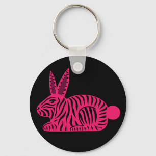 Porte-clés Lapin rose Zebra