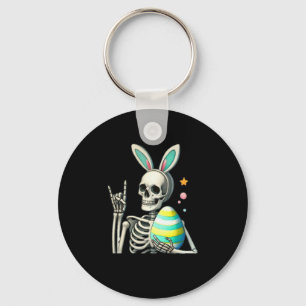 Porte-clés Lapin squelette de Pâques Rock Hand Rocker Garçons