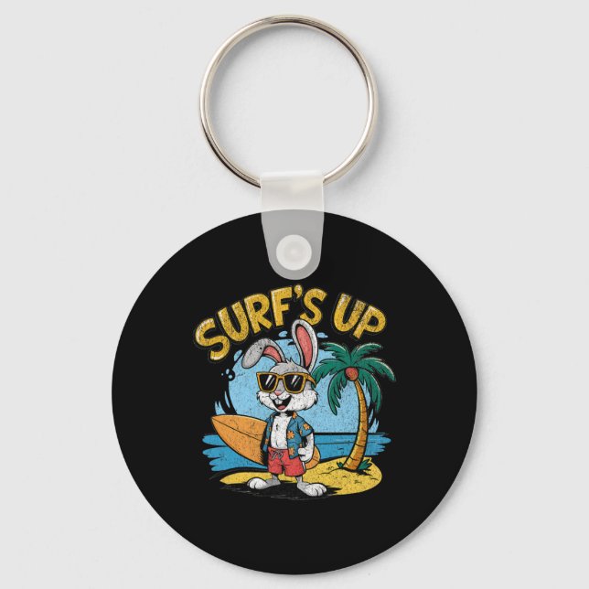 Porte-clés Lapin surfeur sur planche de surf Summer Ret (Recto)