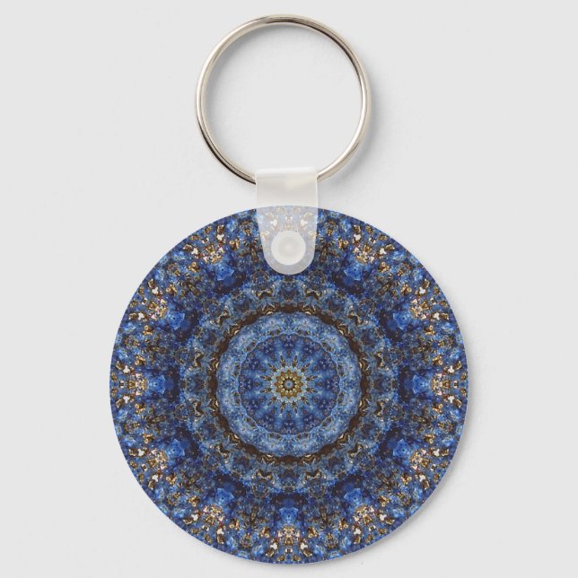 Porte-clés "Lapis Lazuli Laminate" Mandala porte - clé (Recto)