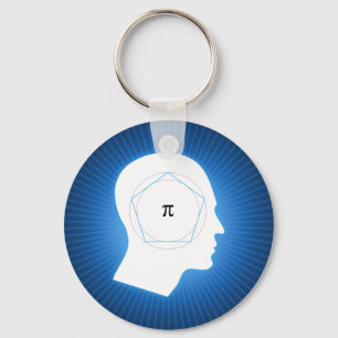 Porte-clés L'approximation d'Archimède bleu de pi