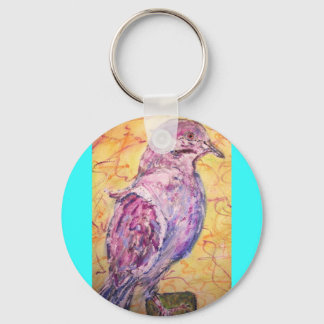 Porte-clés L'art de la colombe à ailes blanches
