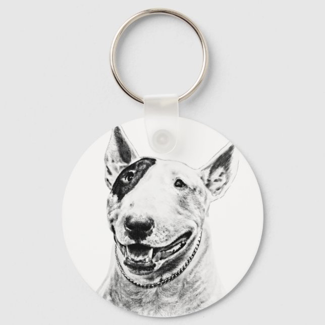 Porte-clés L'art du chien de Cute Bull Terrier (Recto)