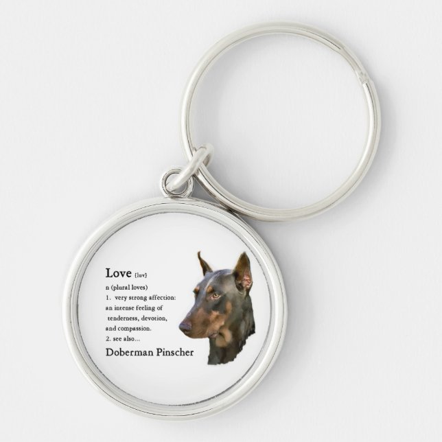 Porte-clés L'art du Doberman Pinscher L'amour est... (Devant)