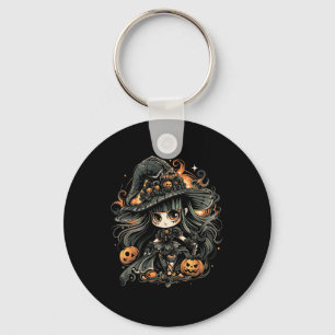 Porte-clés L'art féroce de la sorcière d'Halloween