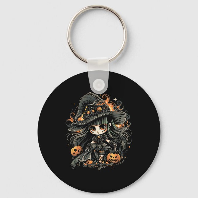 Porte-clés L'art féroce de la sorcière d'Halloween (Recto)
