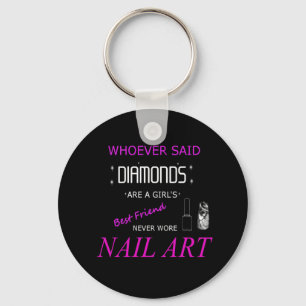 Porte-clés L'Art Nail Est Mon Meilleur Porte - clé De Bouton