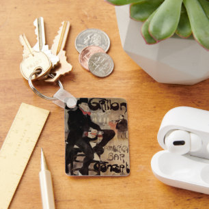 Porte-clés L'art nouveau vintage Le Grillon, Homme buvant de 