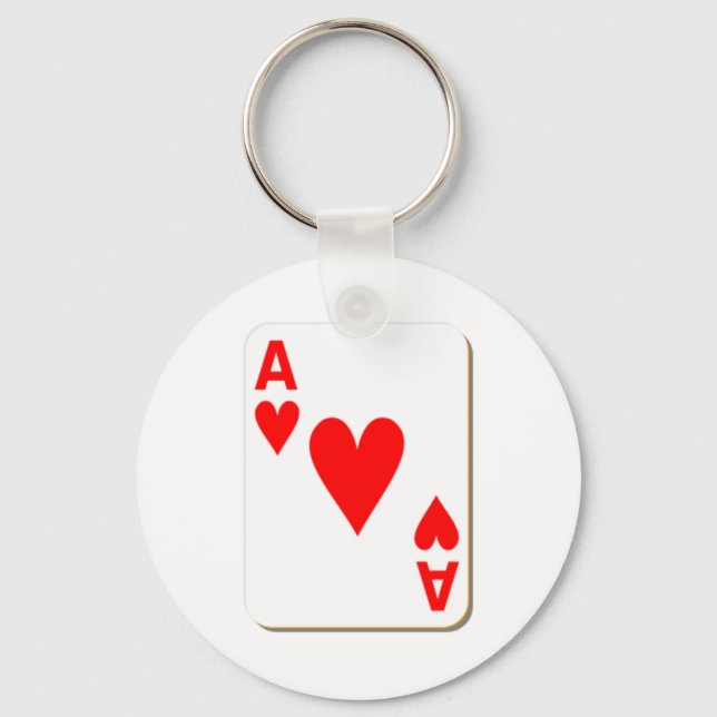 Porte-clés L'As des Coeurs Jouer Carte (Recto)