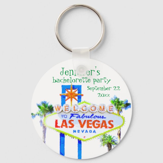 Porte-clés Las Vegas Bachelorette Party Favoriser (Recto)