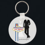 Porte-clés Las Vegas Mariage Keepsaké Porte - clé<br><div class="desc">Mariage à Las Vegas Keepsaké Porte - clé du marié et marié</div>