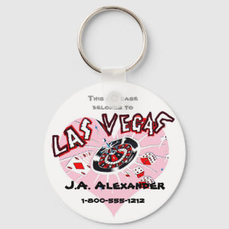 Porte-clés Las Vegas Pink Heart Baggage I.D.