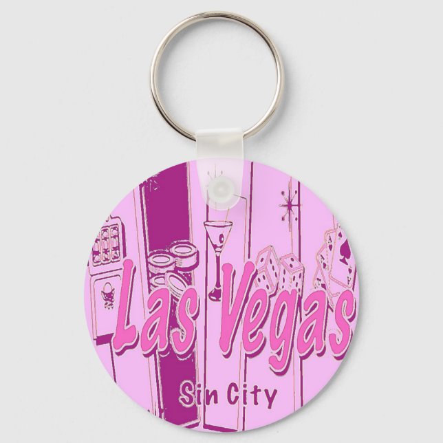 Porte-clés Las Vegas Pop Art Retro (Recto)