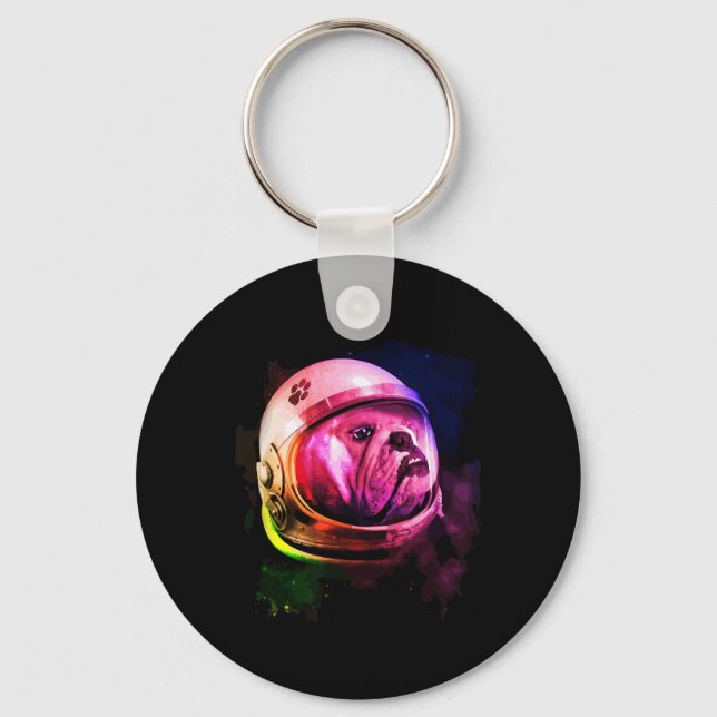 Porte-clés L'astronaute des chiens de taureaux (Recto)