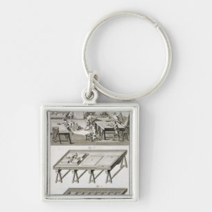 Porte-clés L'atelier et les outils d'un fabricant de miroir,