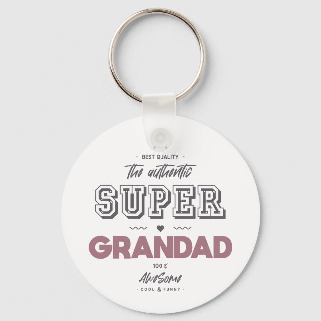 Porte-clés L'authentique super grand-père (Recto)