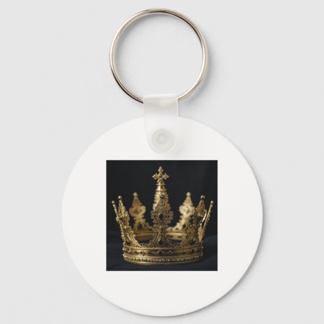 Porte-clés L'autocollant Couronne d'Or  (Recto)